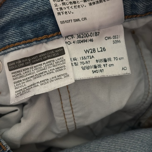 Levi’s Women 501 Button Fly Distressed Denim Jeans- Size 28 - Picture 8 of 8